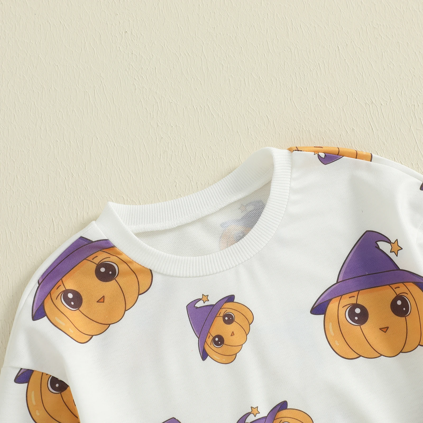 SUNSIOM Conjunto de otoño para niña pequeña de 1 a 6 años con estampado de calabaza de Halloween, jersey de manga larga con cuello redondo, falda de malla, trajes de 2 piezas - imagen 4