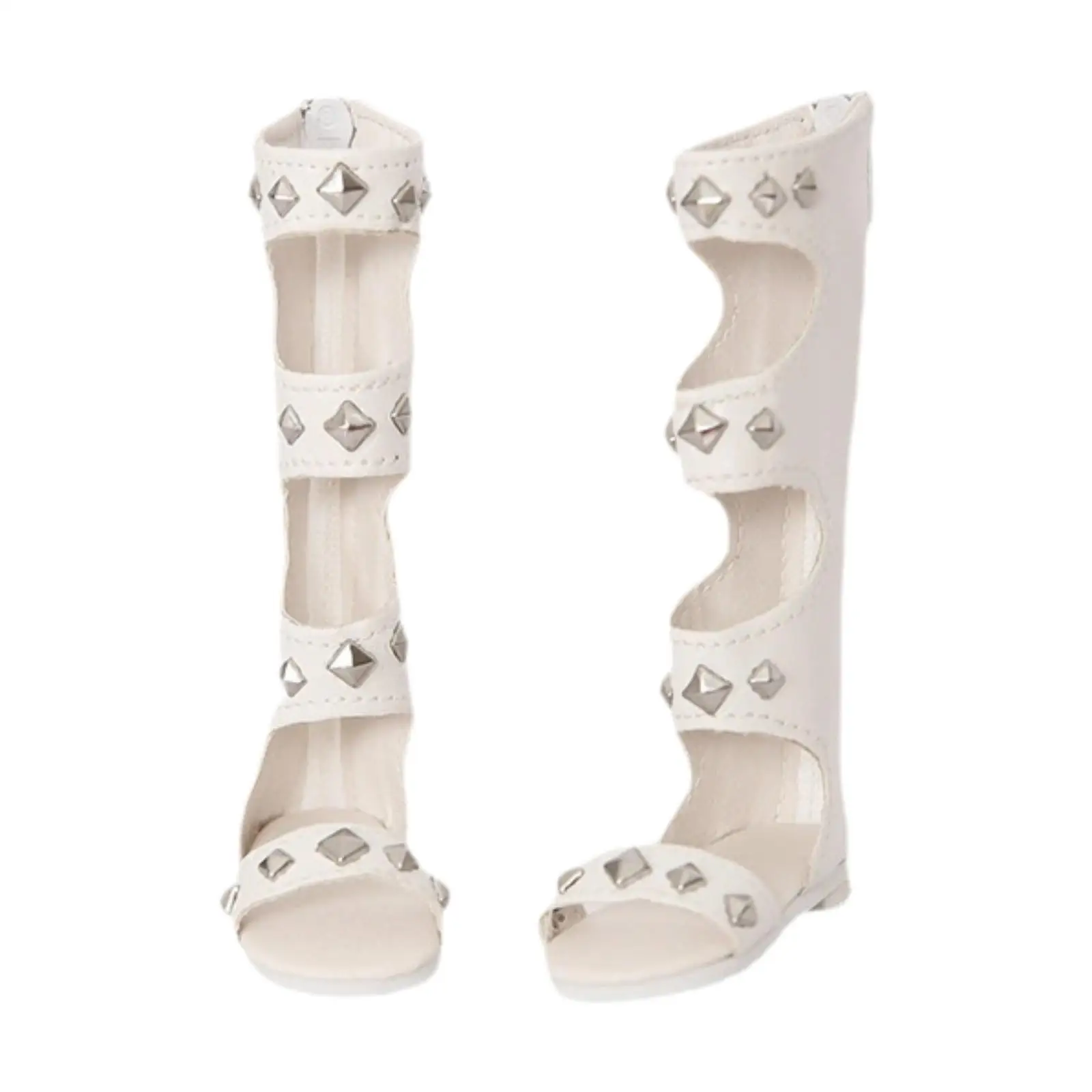1/4 Doll Shoes with Zipper White for 42-45cm Dolls Doll Accessories Summer Roman