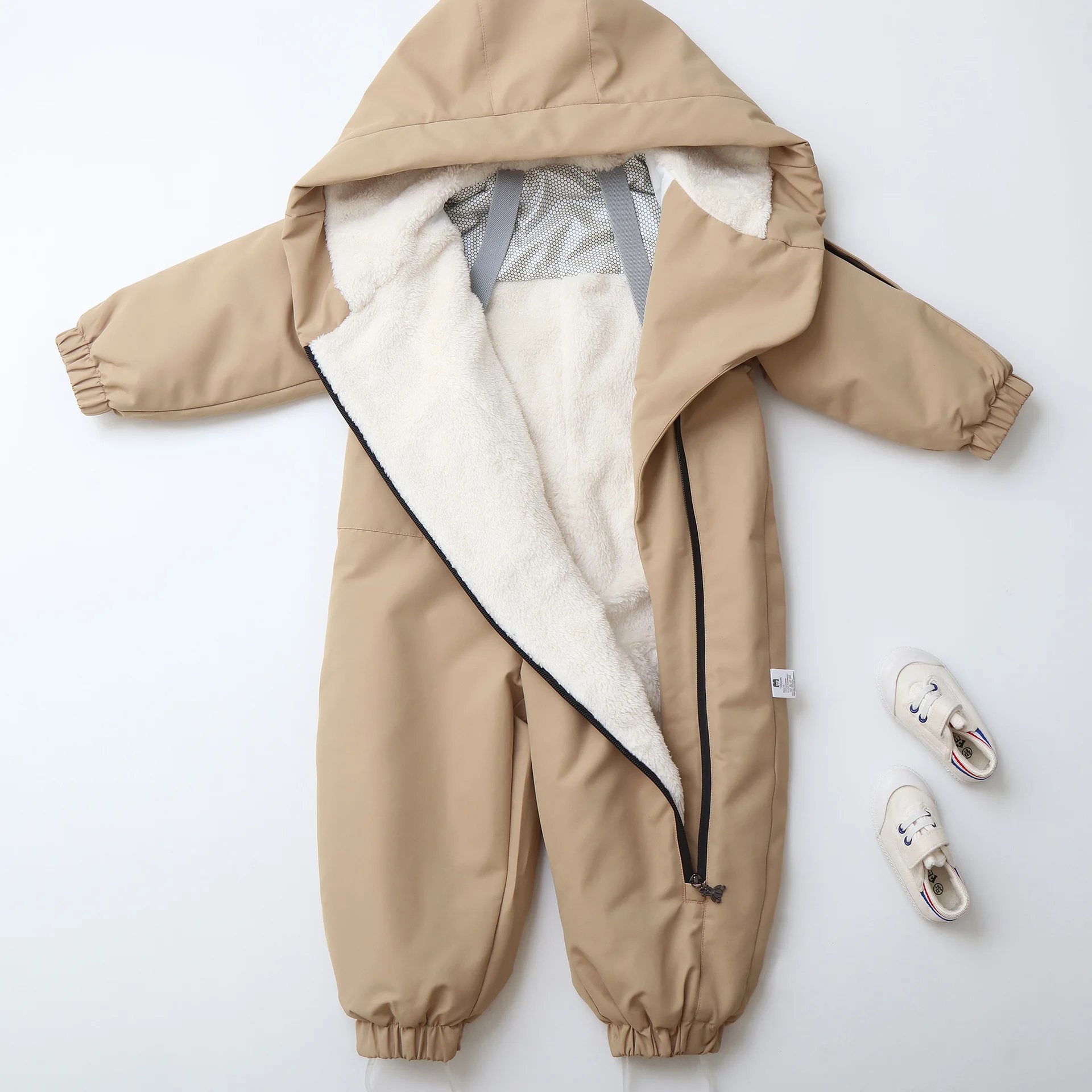 Ropa de invierno para bebés de 2 a 5 años, forro de piel cálido, traje para la nieve para niños, peleles de esquí a prueba de viento para bebés, monos para niñas - imagen 5