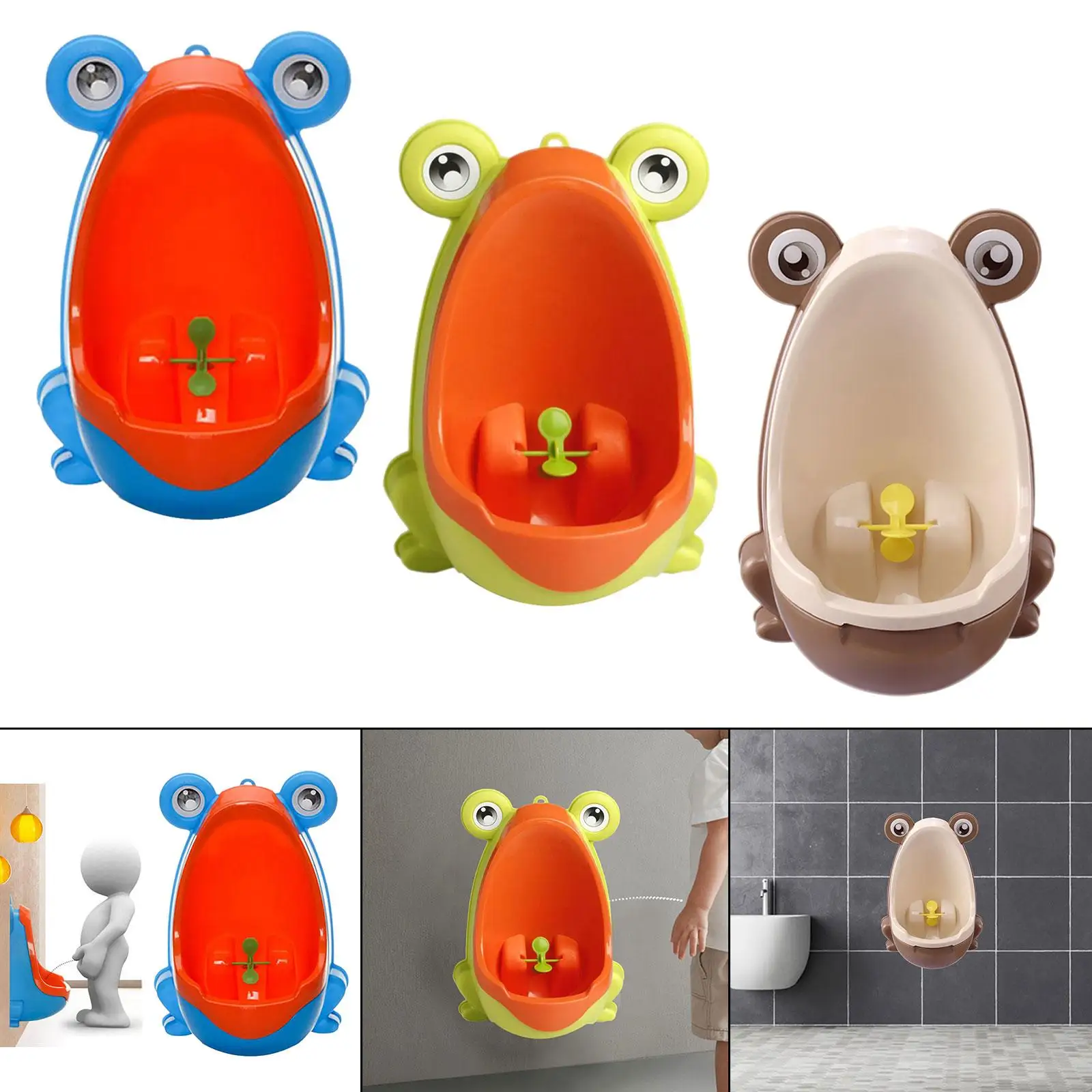 Orinal de pie para entrenamiento de baño para niño, inodoro con viñetas de animales, rana, orina colgante - imagen 4