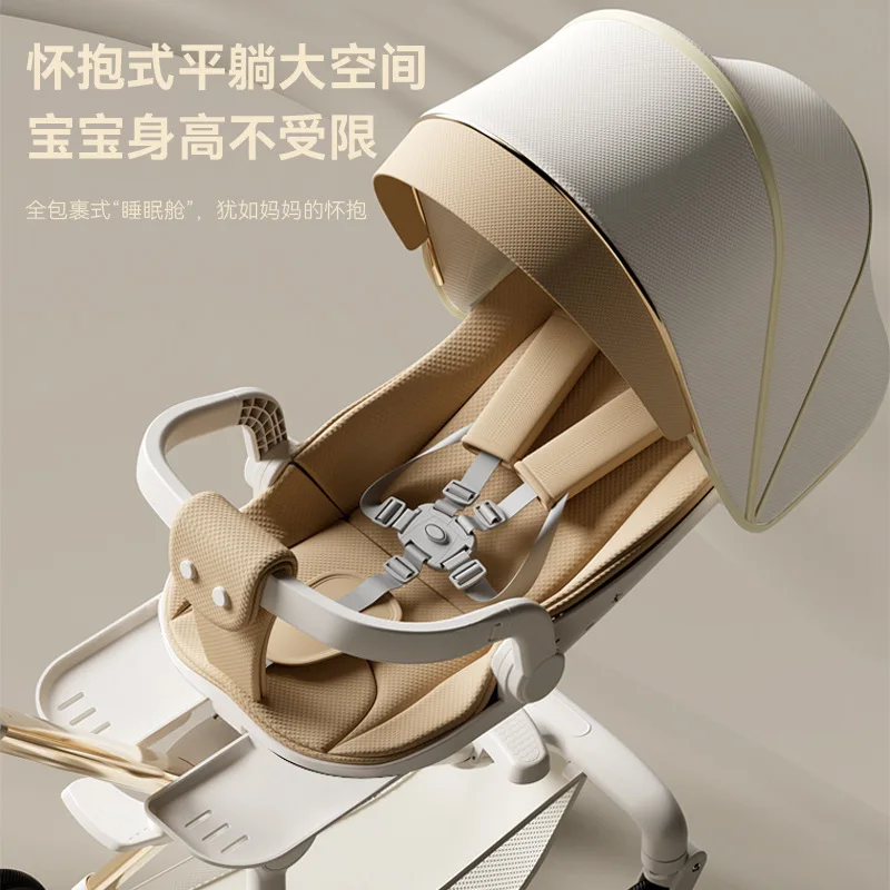 Herramienta para caminar para bebés: un cochecito de bebé plegable ligero de cuatro ruedas puede salir en ambos direcciones - imagen 2