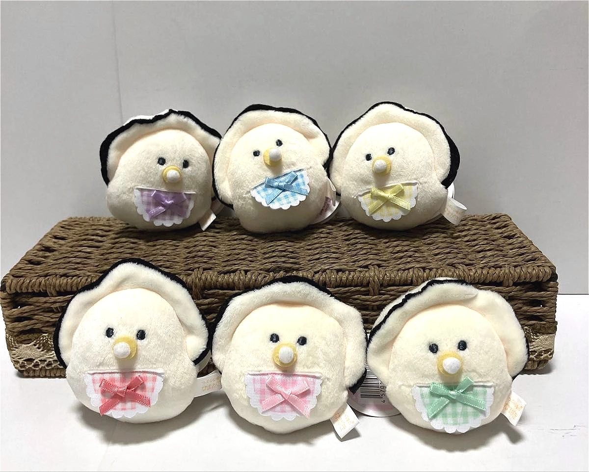 Juguetes de peluche grados, chupete de ojos redondos bonito de 7cm, ostra con Baberos, Mugyunui Petit palma, mascota BC Namagaki, llavero, colgante de paraguas - imagen 3