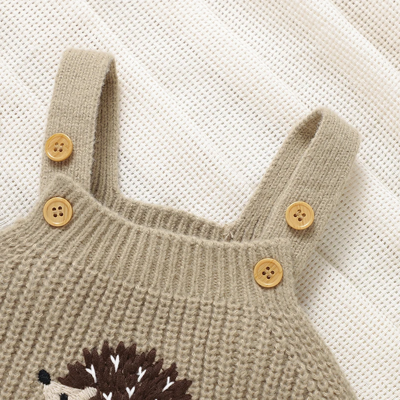 Peleles para bebés y niños, monos sin mangas tejidos con erizo bonito para recién nacidos, monos Unisex para bebés de 0 a 18m, disfraz para niños pequeños - imagen 4