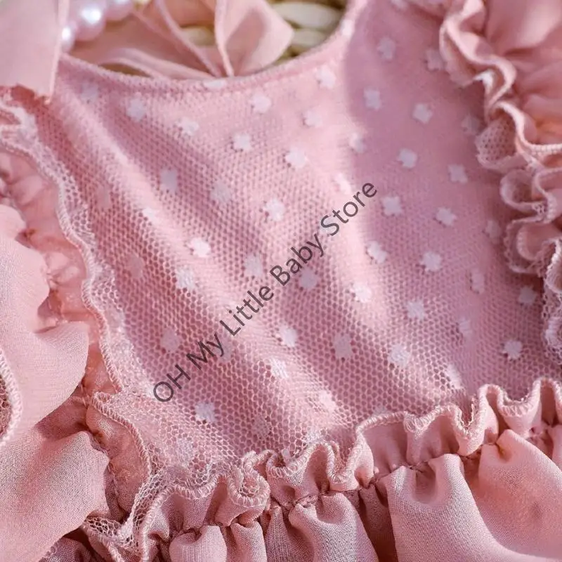 M76C Ropa para sesión fotos bebé, diadema flores y conjunto pelele, accesorios fotografía para niña - imagen 3