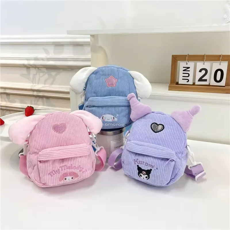 Bolsa de felpa Kawaii Sanrio My Melody Kuromi, bolso de animales de dibujos animados, bonitos bolsos de almacenamiento Cinnamoroll, regalos de cumpleaños para mujeres y niñas - imagen 5