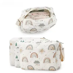 Bolsa de Pañales con Estampado de Arcoíris, Organizador de Pañales, Bolsa de Almacenamiento de Pañales Húmedos/Secos Reutilizable, Bolsa Colgante para Cochecito, Bolsa de Viaje para Mamá