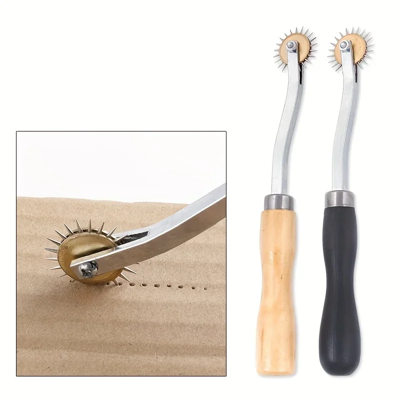 Rueda de marcado de Overstitch de acero inoxidable de "Grado Profesional" para costura de artesanía de cuero, dientes de engranaje duraderos para trazado preciso