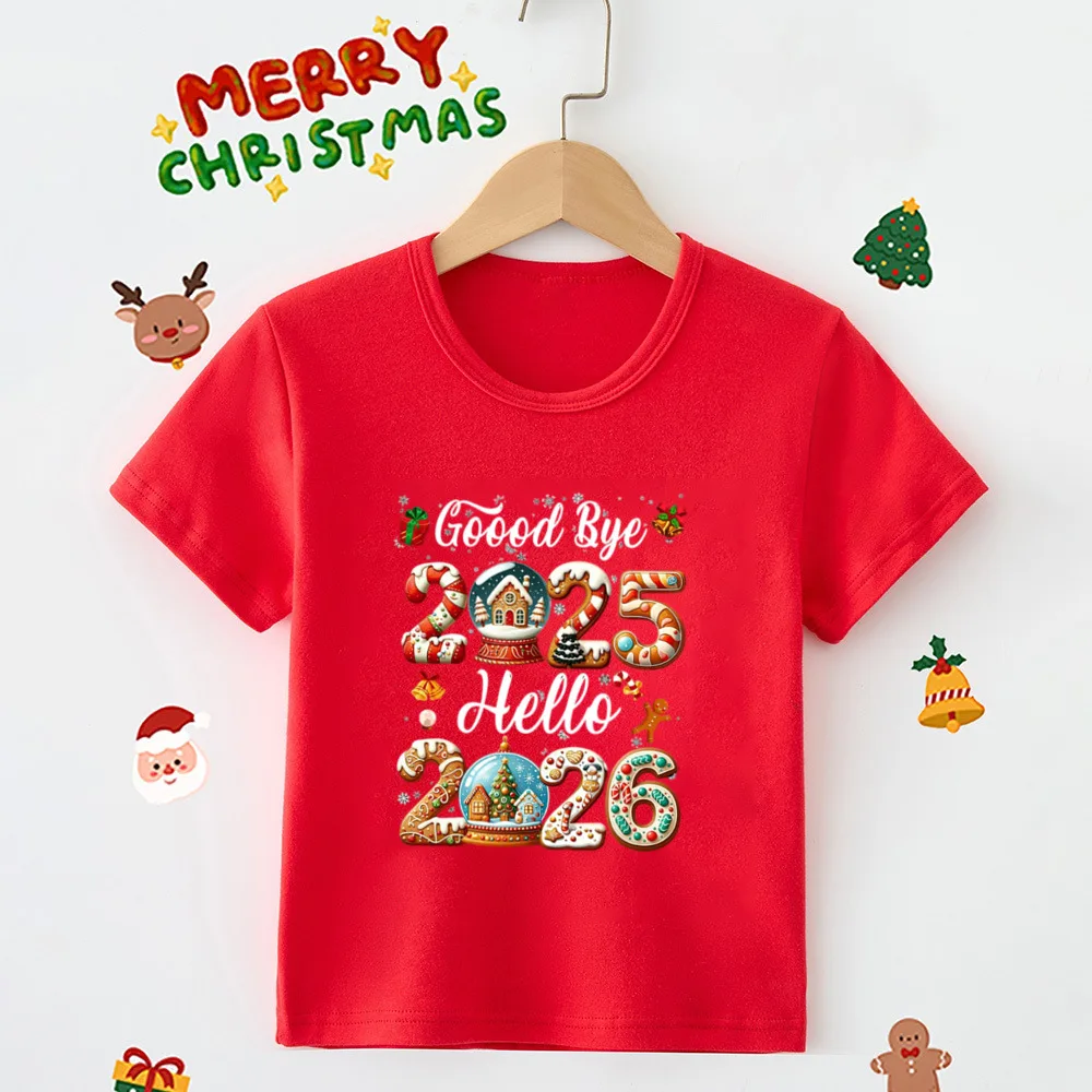 Adiós 2025 Hola 2026 familia Navidad ropa a juego T mamá papá hija hijo Tops familia camisa de Navidad regalo de vacaciones de Navidad - imagen 4