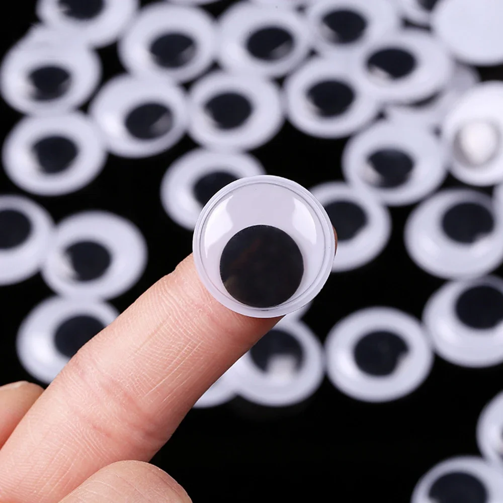 Ojos de dinosaurio para hacer títeres creativos, accesorios muñecas, no autoadhesivos, juguetes peluche, DIY, negros, 100 piezas - imagen 5