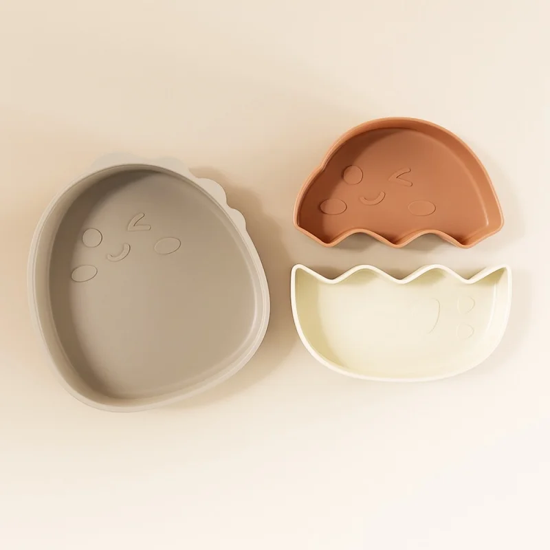 Plato de silicona dividido para bebés autoalimentación divertida - imagen 2