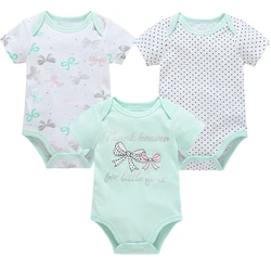 Body bebé niña de manga corta de algodón estampado