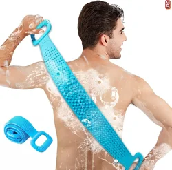 Depurador de espalda de silicona para ducha, baño, cepillo corporal, lavadora de espalda con mango para hombres y mujeres, masaje de limpieza profunda de la piel