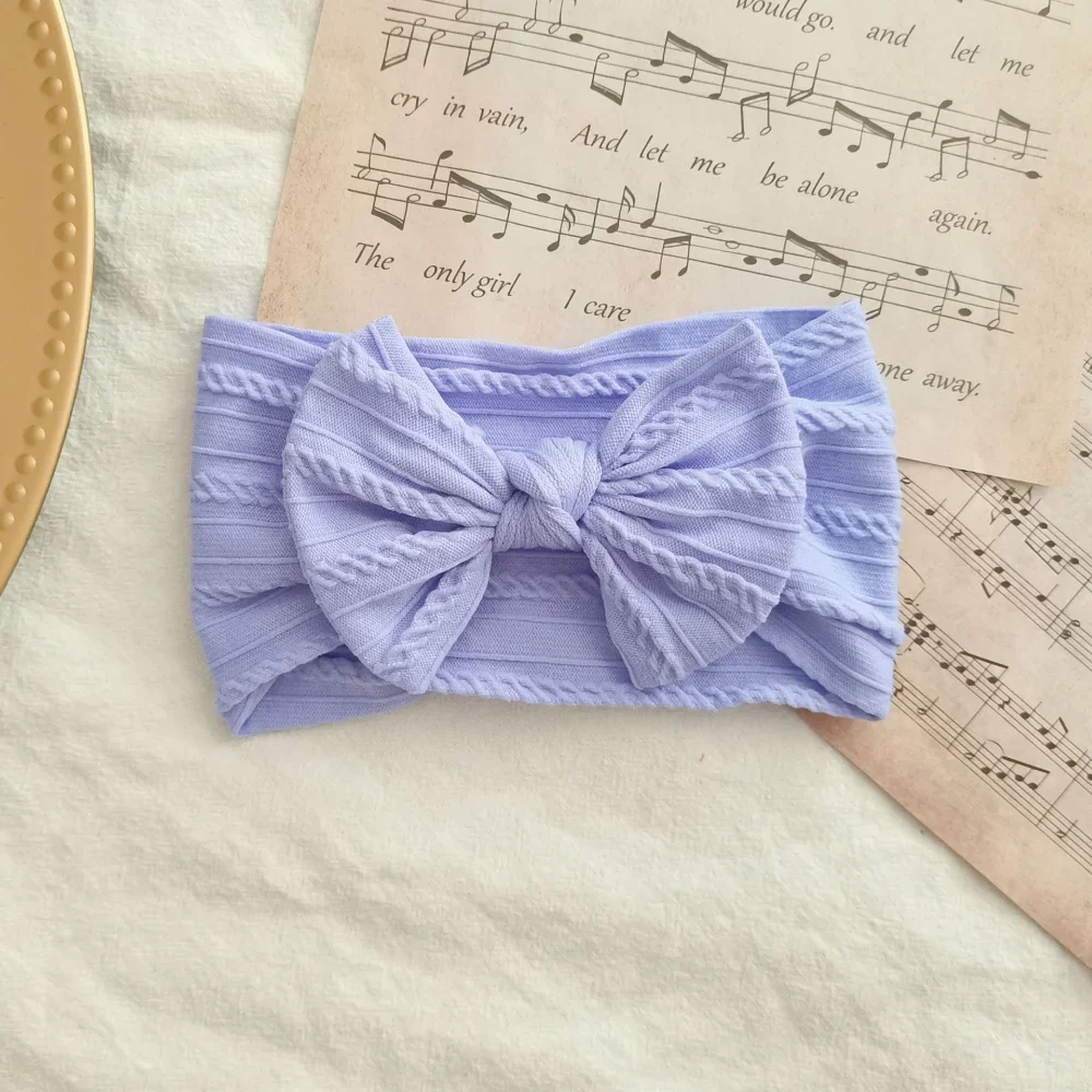 Diadema elástica de punto para bebé con turbante y lazo - imagen 5