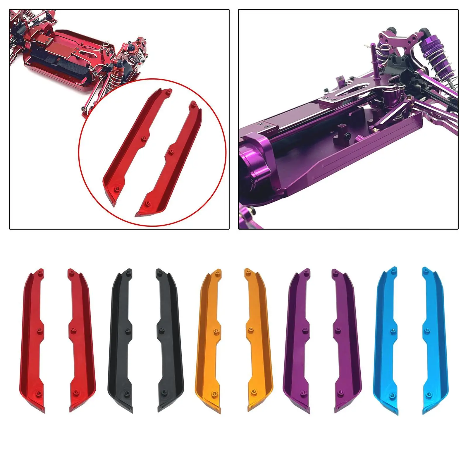 2x 1/14 RC Car Chassis Mud Guards Professional DIY Accs Sturdy Side Trail Bar Replacement for Wltoys 144001 144002 144016 Trucks