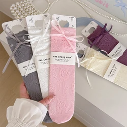 Calcetines de encaje con lazo para niña – Estilo verano malla fina