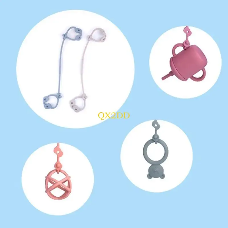QX2D Baby Soother Sporter Strap Silicona Pacificador Pacificador Pacificador carcasas - imagen 4