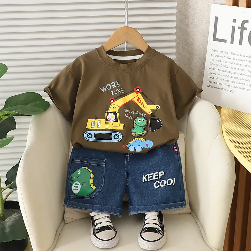 Conjunto verano bebé niña camiseta corta y shorts – Dibujo animado - imagen 4
