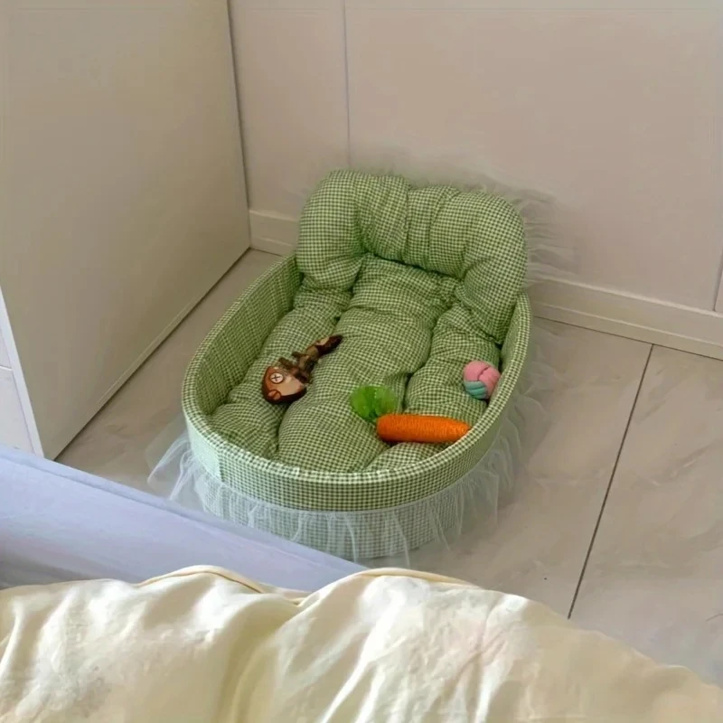 Sofá cama de princesa para gatos con bordes de gasa, tapete para mascotas lavable y extraíble para todas las estaciones, adecuado para gatos y perros - imagen 4