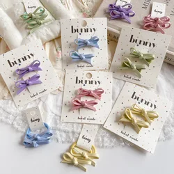 Pinzas para el pelo con lazo macarrón y bandas elásticas para niñas