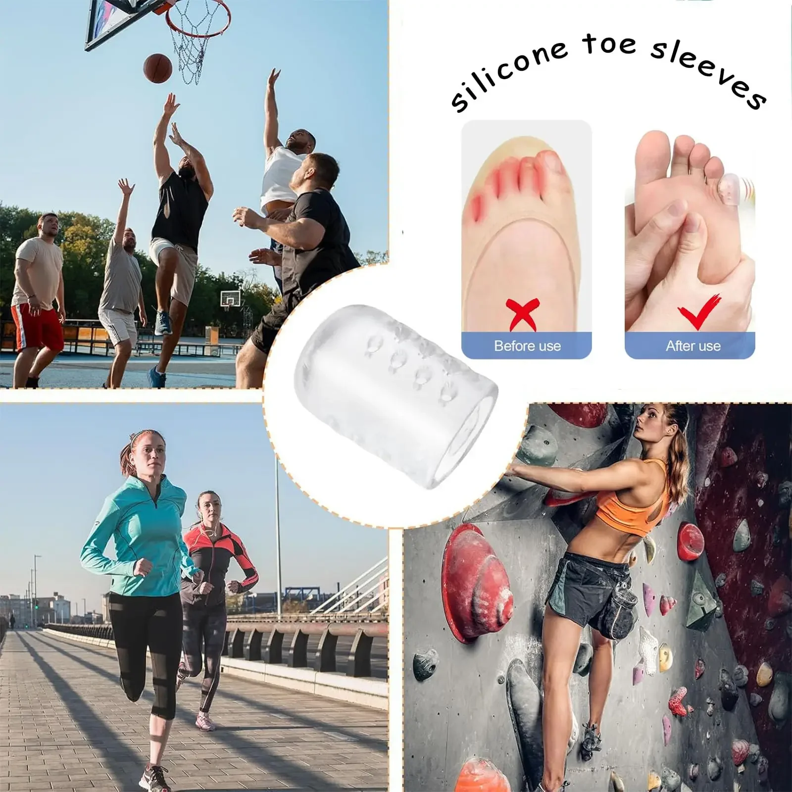 Protectores de gel de silicona para dedos del pie contra callosidades - imagen 2