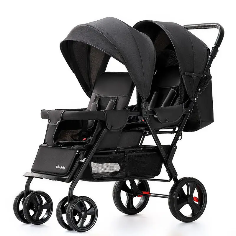 Cochecito gemelar ligero plegable para paseos cómodos - imagen 5