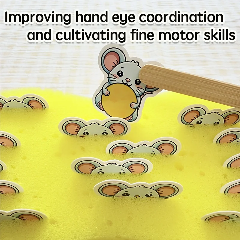 Juego a juego de ratón y queso, juguete Montessori educativo temprano, rompecabezas de reconocimiento de formas, entrenamiento de Motor fino para regalo de niños pequeños - imagen 4