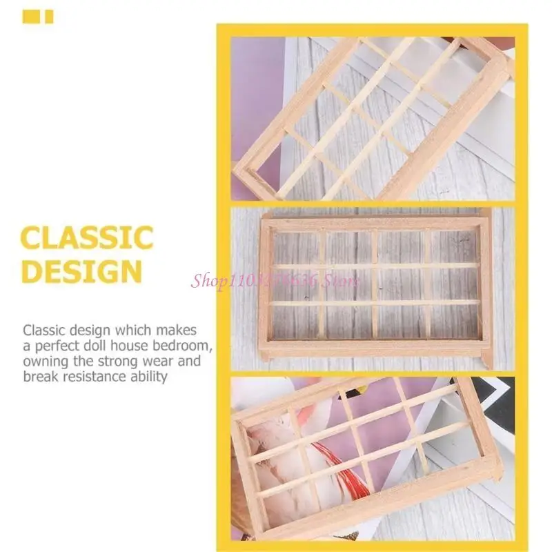 R6FD multipropósito 4 piezas Ventana miniatura en miniatura 1 Modelos madera resistente 12 escala para solución
