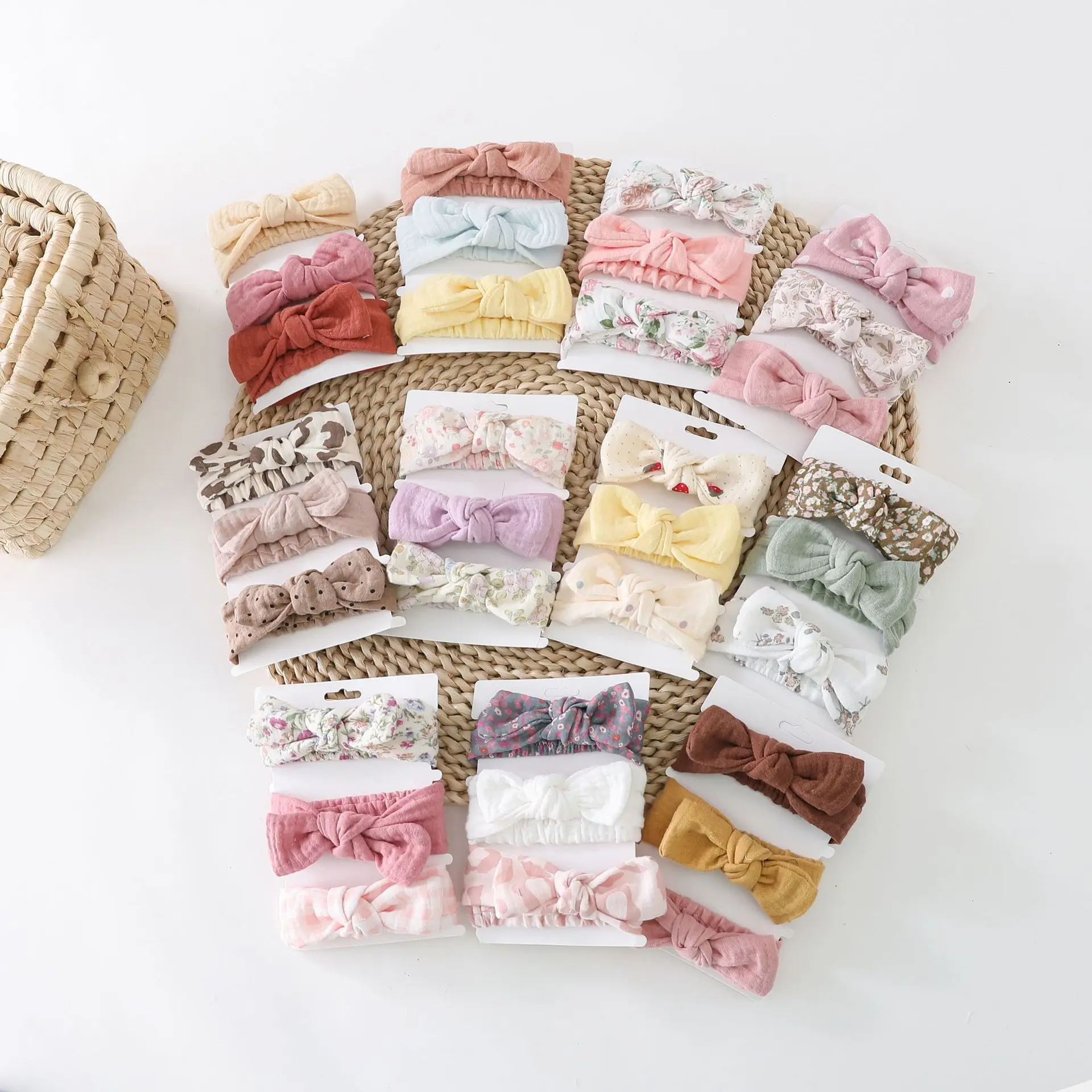 Diadema infantil suave con lazo y turbante