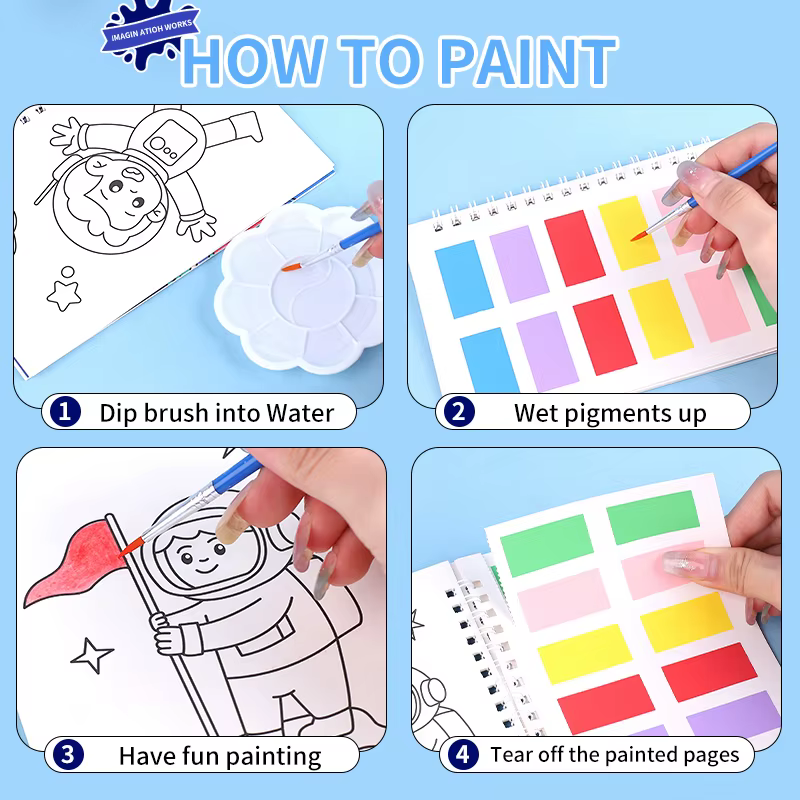 Cuaderno para colorear con acuarela - Dibujos animados para niños - imagen 5