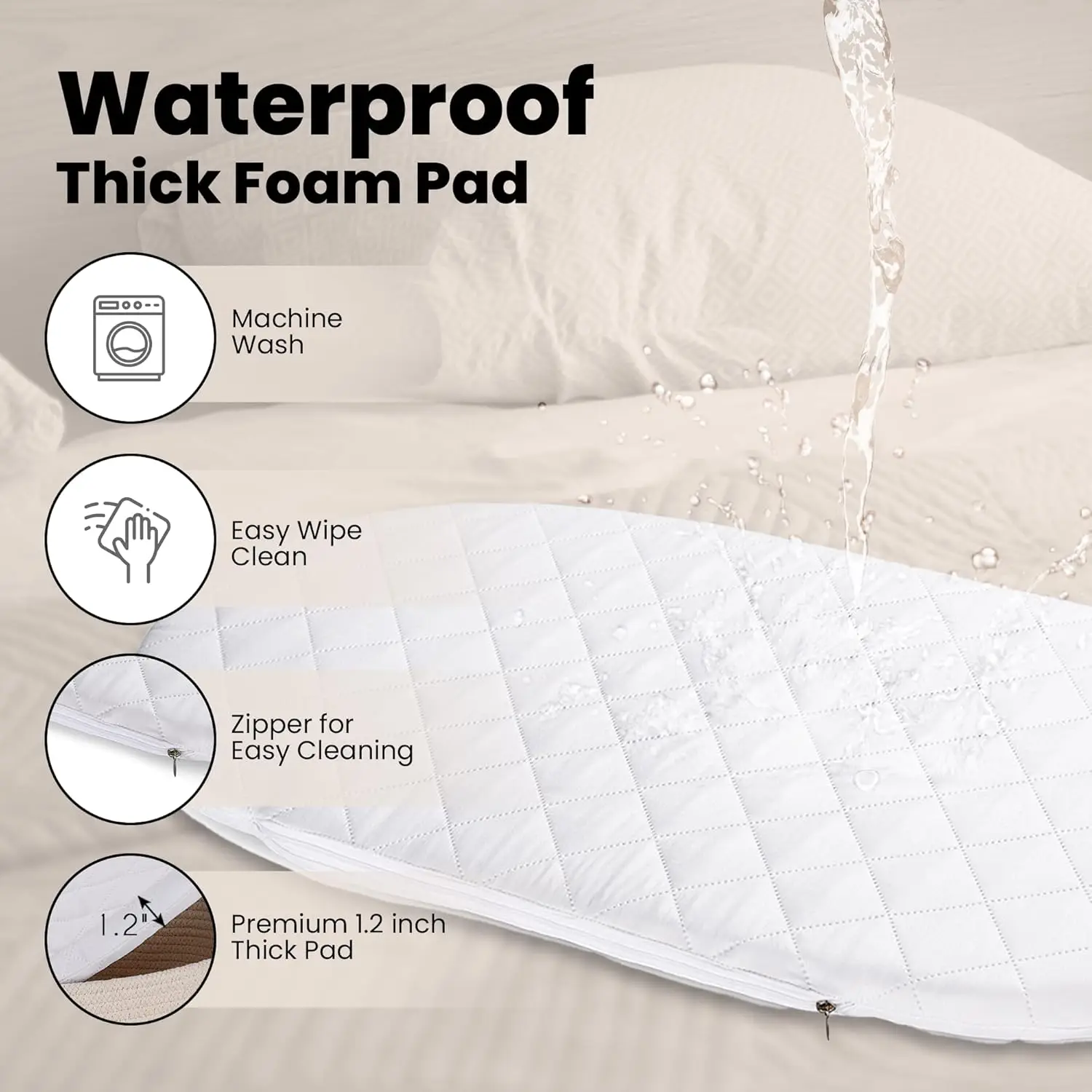 Cesta para cambiar pañales de bebé, cesta Moisés para bebés, cesta para cambiar pañales de cuerda de algodón, cambiador de pañales de espuma para tocador - imagen 3