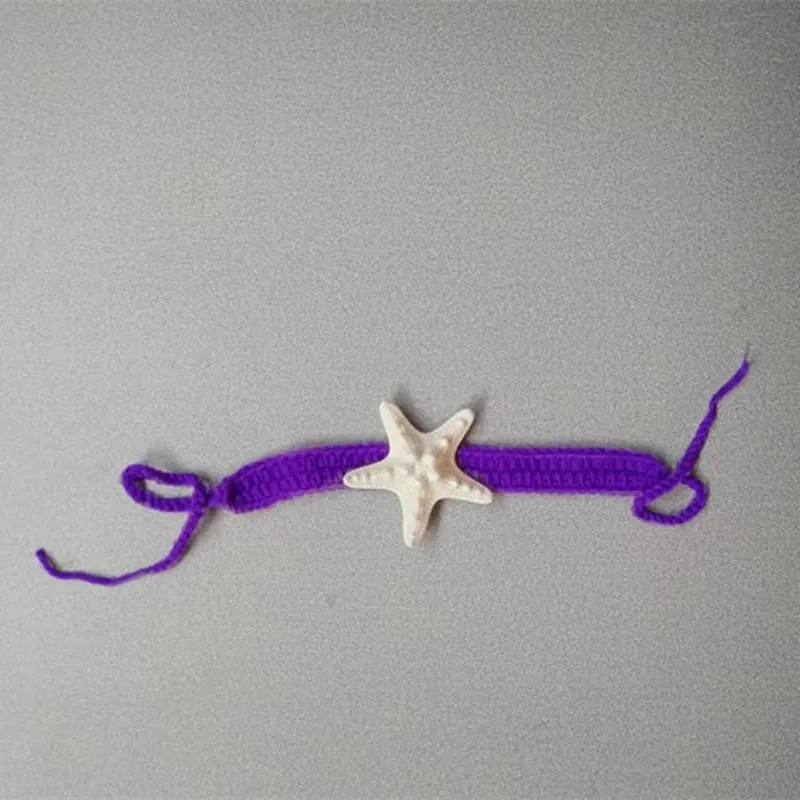 Traje de sirena con perlas tejidas para sesión de fotos de recién nacida - imagen 5