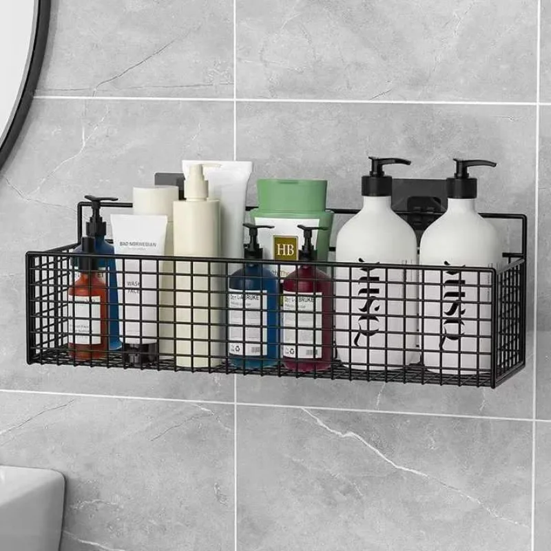 Organizador de baño sin taladro: estante de almacenamiento multifuncional montado en la pared para encimera de baño y cocina - imagen 2