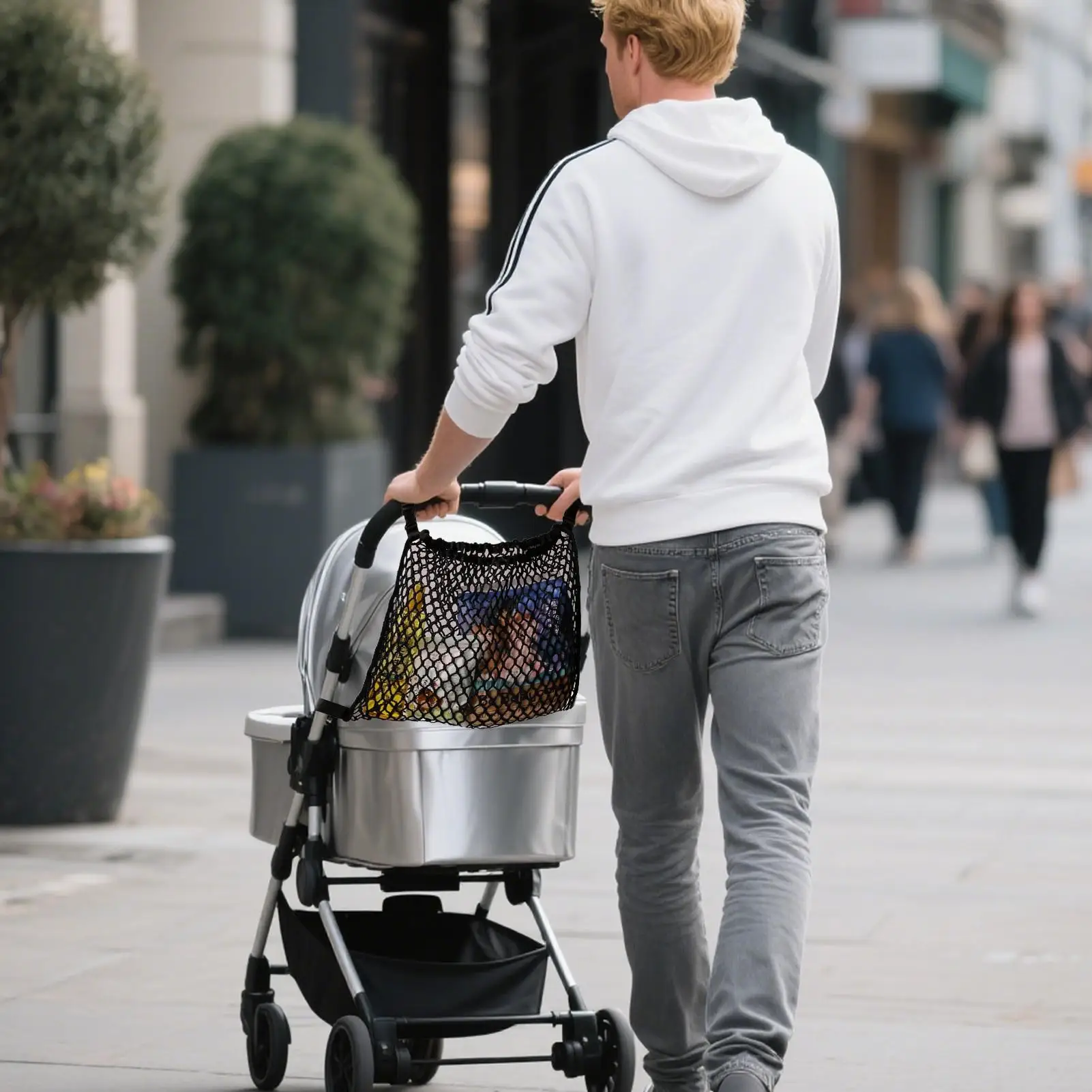 Bolsa organizadora de malla para cochecito – Caddy práctico para paseo - imagen 2