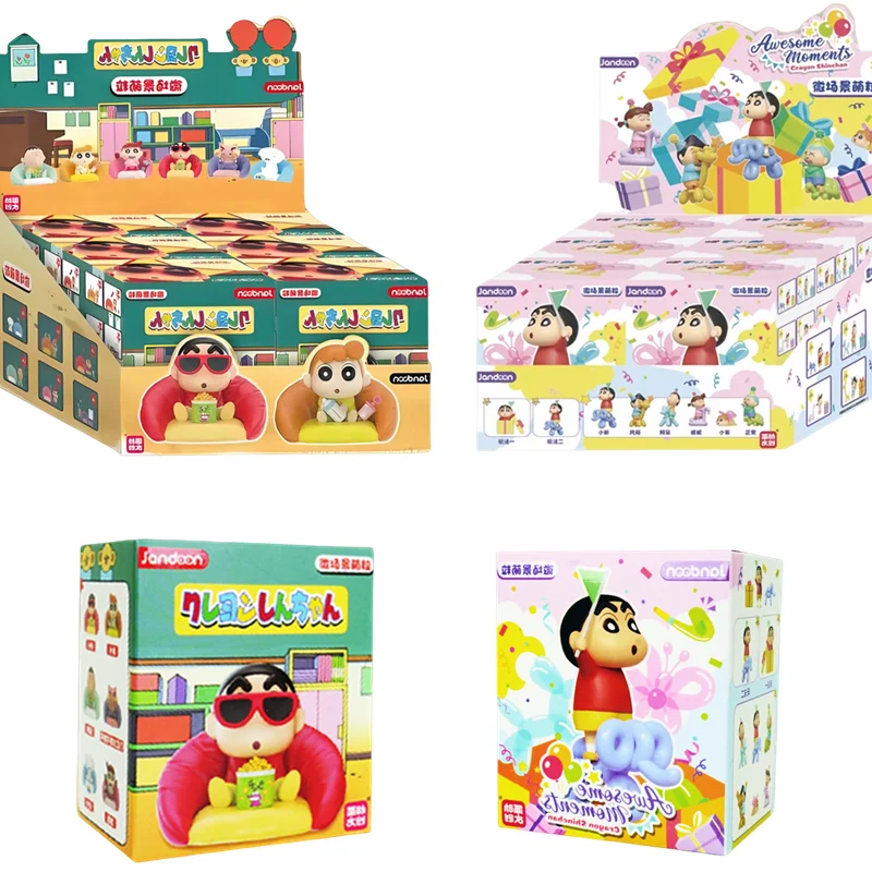 JANDOOM Crayon Shin-chan figura de acción de dibujos animados de Anime caja ciega grano de arroz lindo modelo de muñeca adornos juguetes regalos de Festival de dibujos animados
