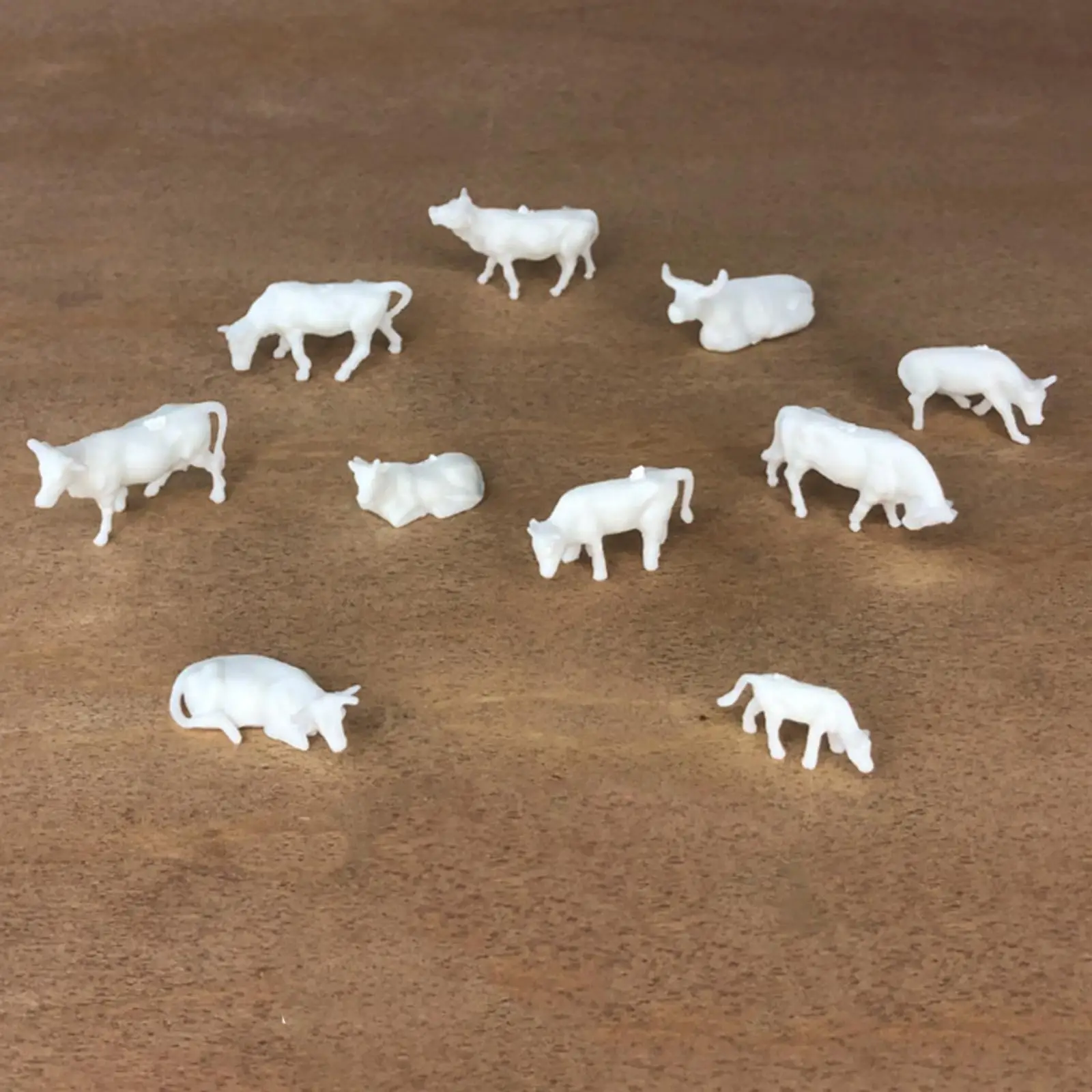 10 Pieces 1/87 Scale Cow Model Farm Animal Model Collectible Resin Dioramas for