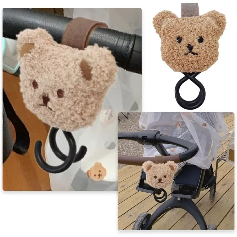 Gancho universal para cochecito bebé con oso de peluche - imagen 4