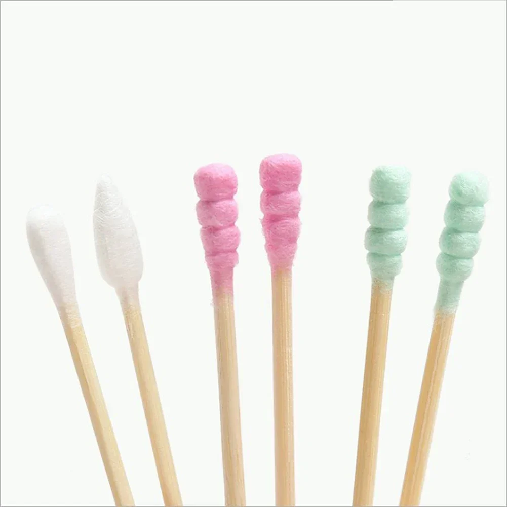 Bastoncillos de algodón para bebés con doble punta y varilla de madera - imagen 2