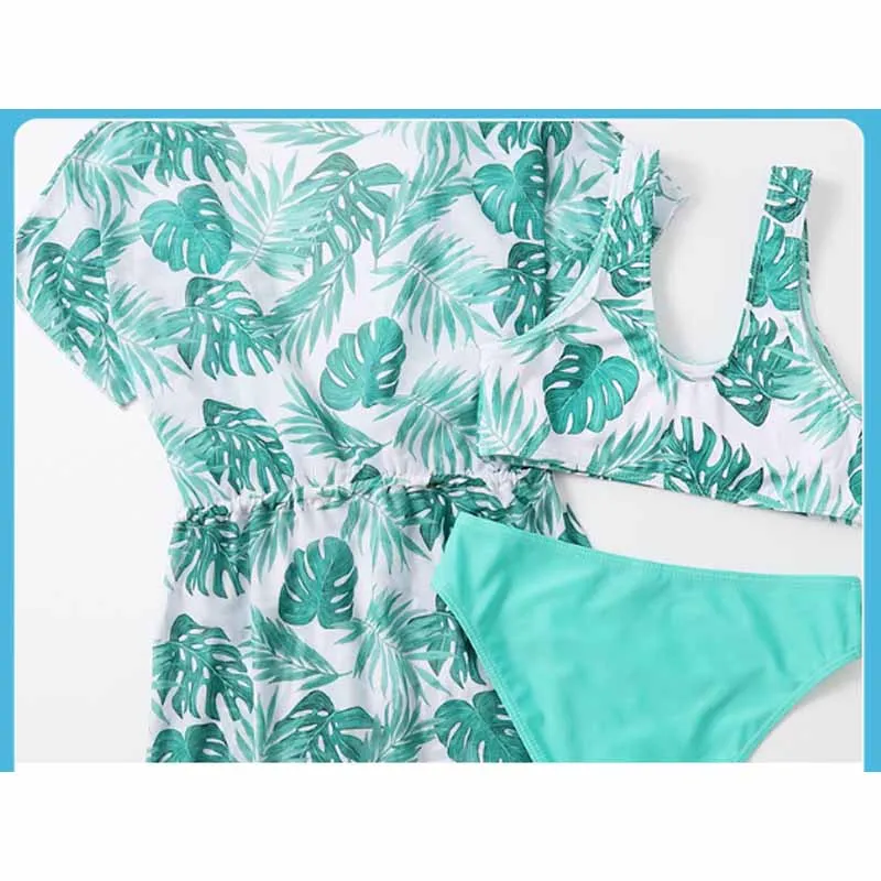 Bikini infantil con cárdigan de malla para niña – Estampado - imagen 5