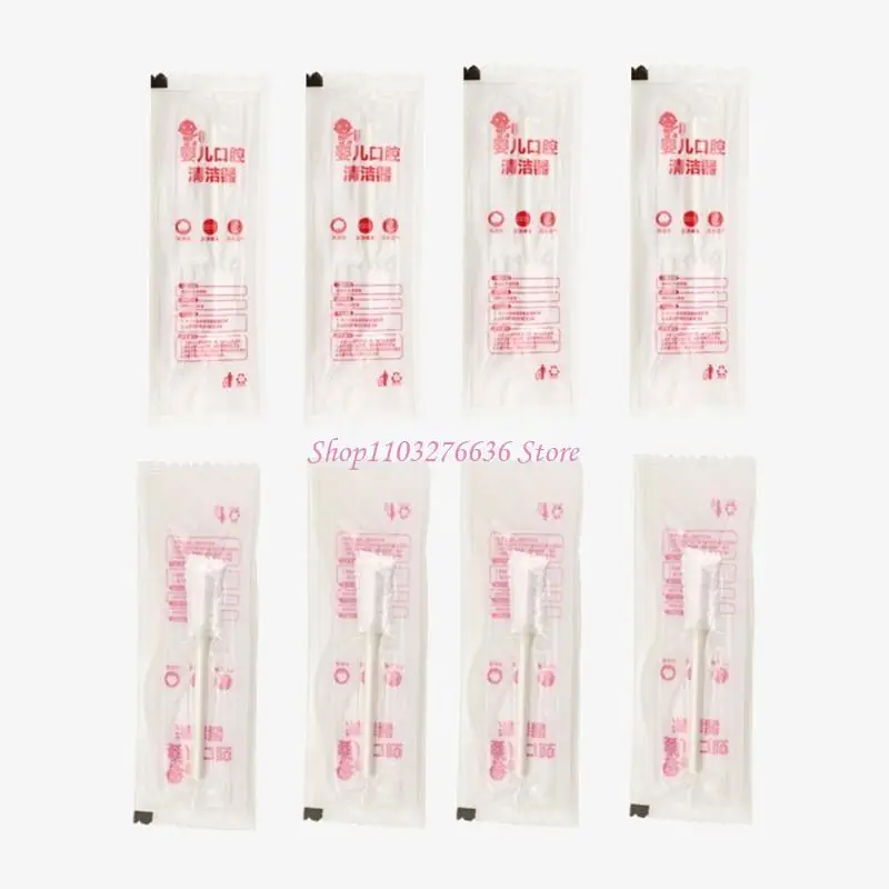 R6FD 30 PCS/Box Cleaner lengua para bebés Gasza desechable Cepillo dientes Varilla infantil limpieza Peque Dental - imagen 5