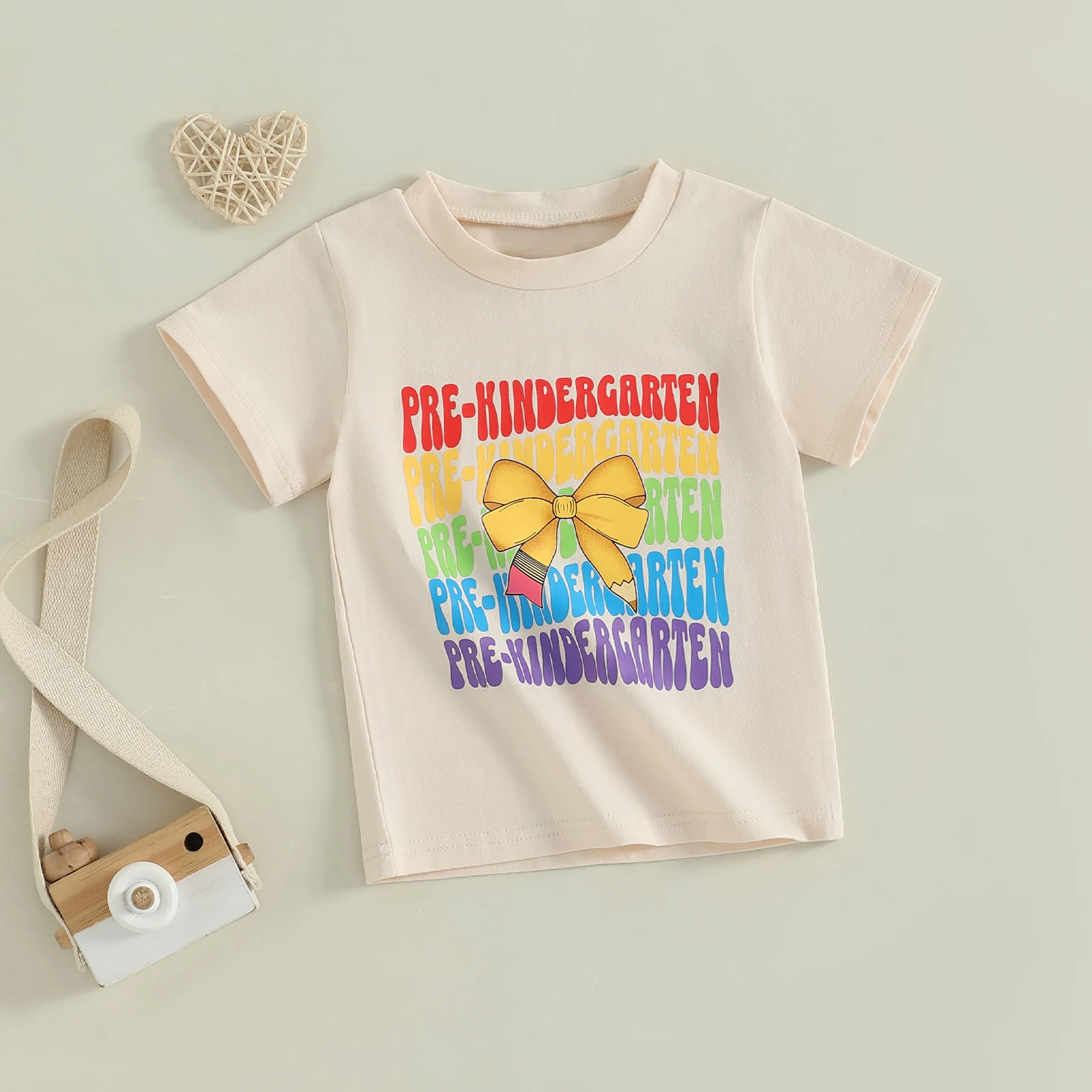 Tregren camiseta niña verano estampado letras cuello redondo 2-5 años