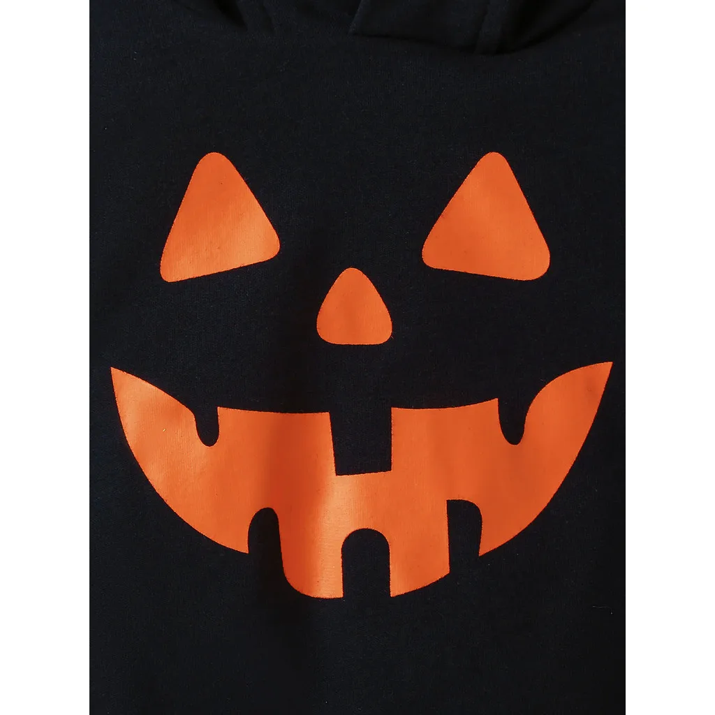 Conjunto de mono de Halloween para 0-18 meses |   Traje para gatear con capucha y estampado de calabaza, traje de Halloween para bebé |   Lindo traje festivo - imagen 4