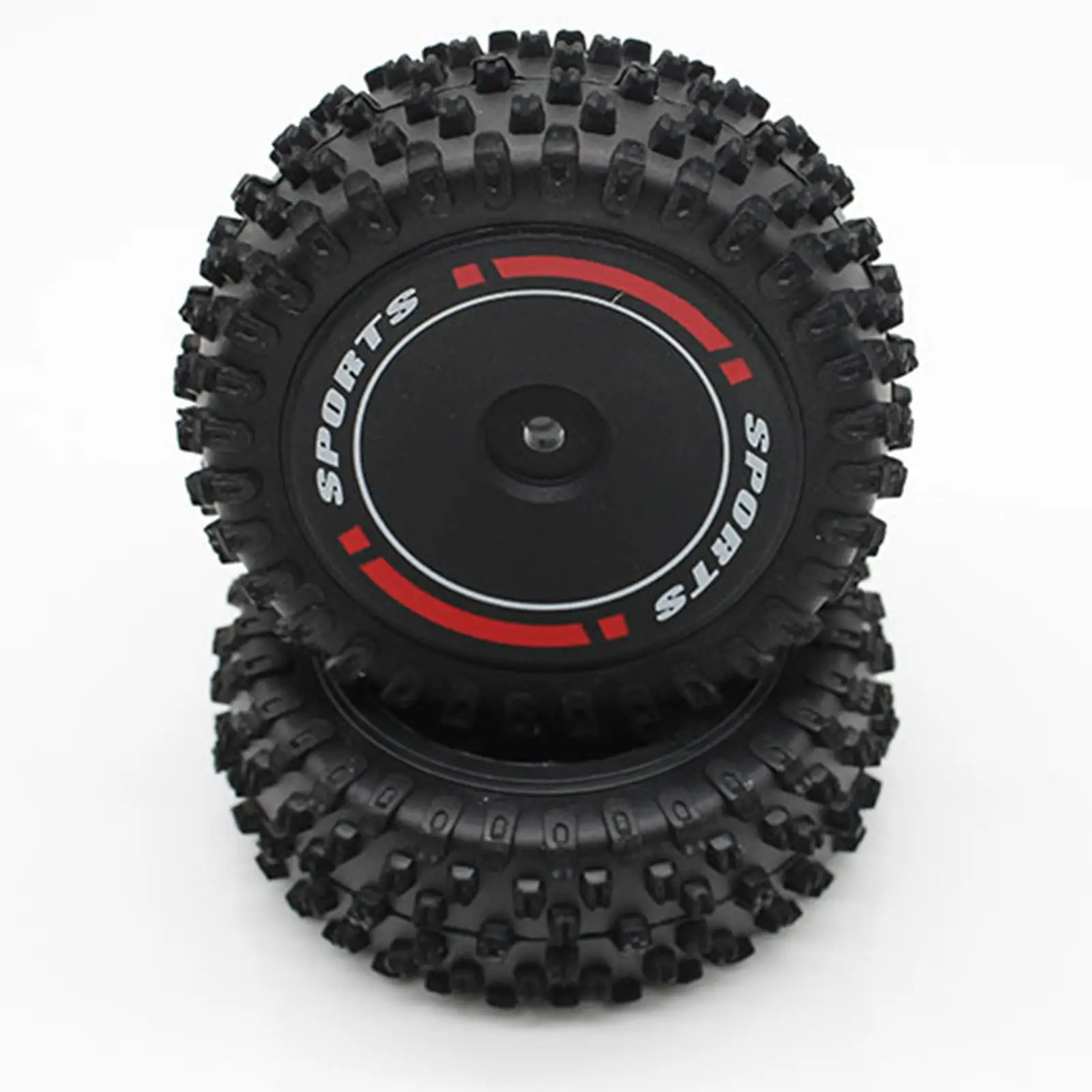 2x Replacement Front Wheel Tyre Easy to Install Spare Parts RC Car Front Tires for Wltoys 124010 1:12 Scale RC Crawler Car