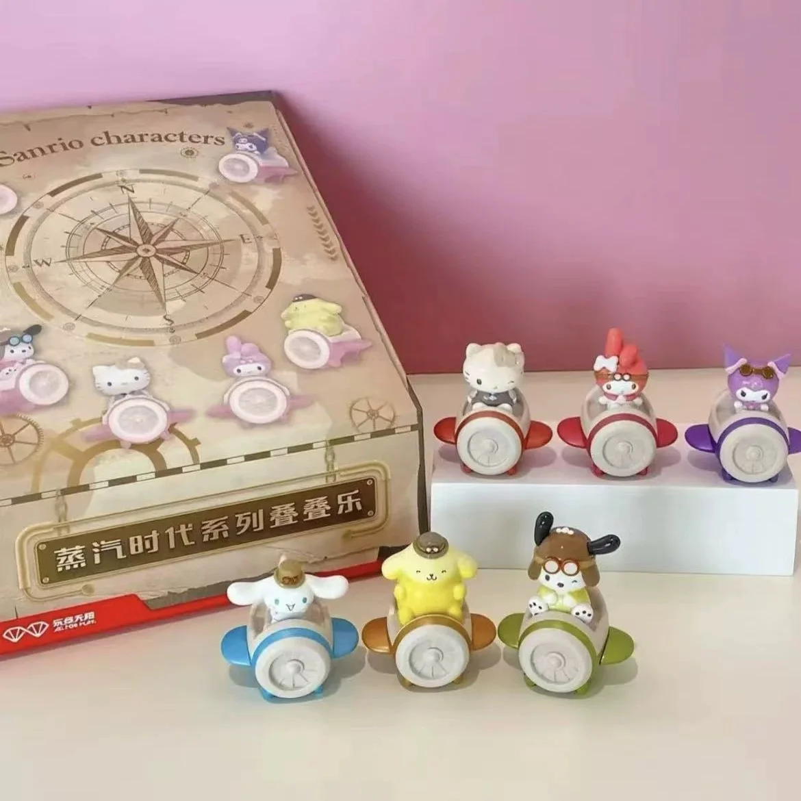 Sanrio personajes Steam Age apilamiento serie caja ciega juguetes de regalo Hello Kitty Kuromi Cinnamoroll bolsa sorpresa regalo decoración de mesa - imagen 2