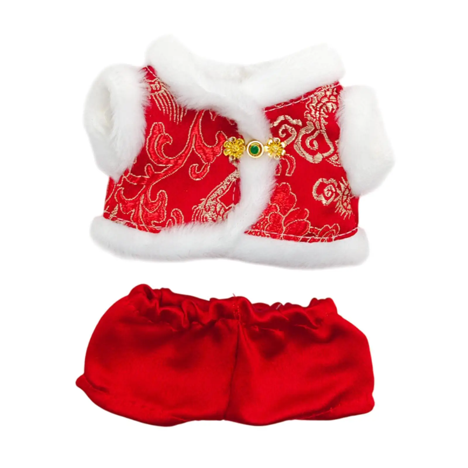 2x Fashion Dolls New Year Coat and Pants Accs Miniature Clothes for 15-17cm Dolls Boy Dolls Dress up Girl Dolls Children's Gifts
