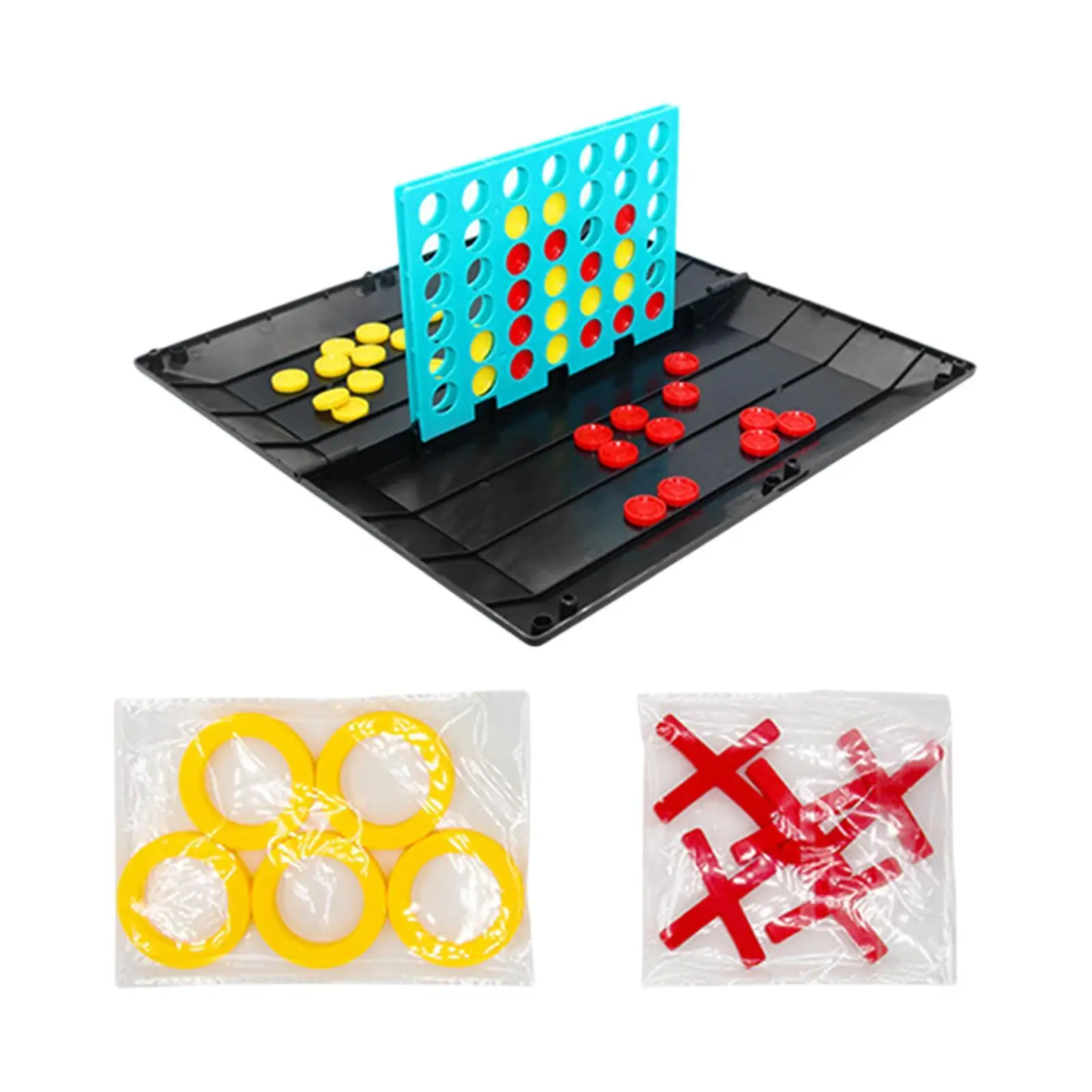 2 in 1 Borad Games Line up 4 Game and Tic Toe Game Foldable for Family Teens