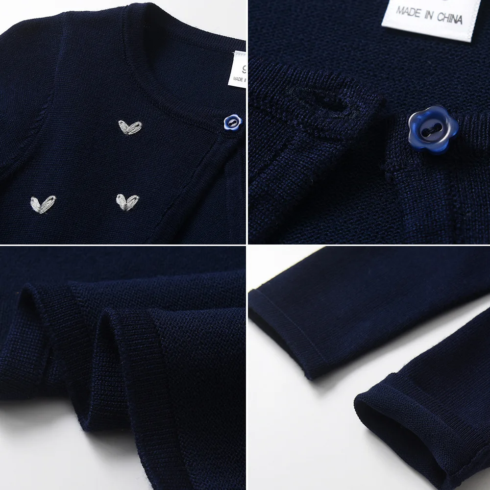 Chaqueta cárdigan de punto superior para niñas con un botón de hilo, chal para niños, aire acondicionado solar, suéter de Ballet envolvente para niñas - imagen 4