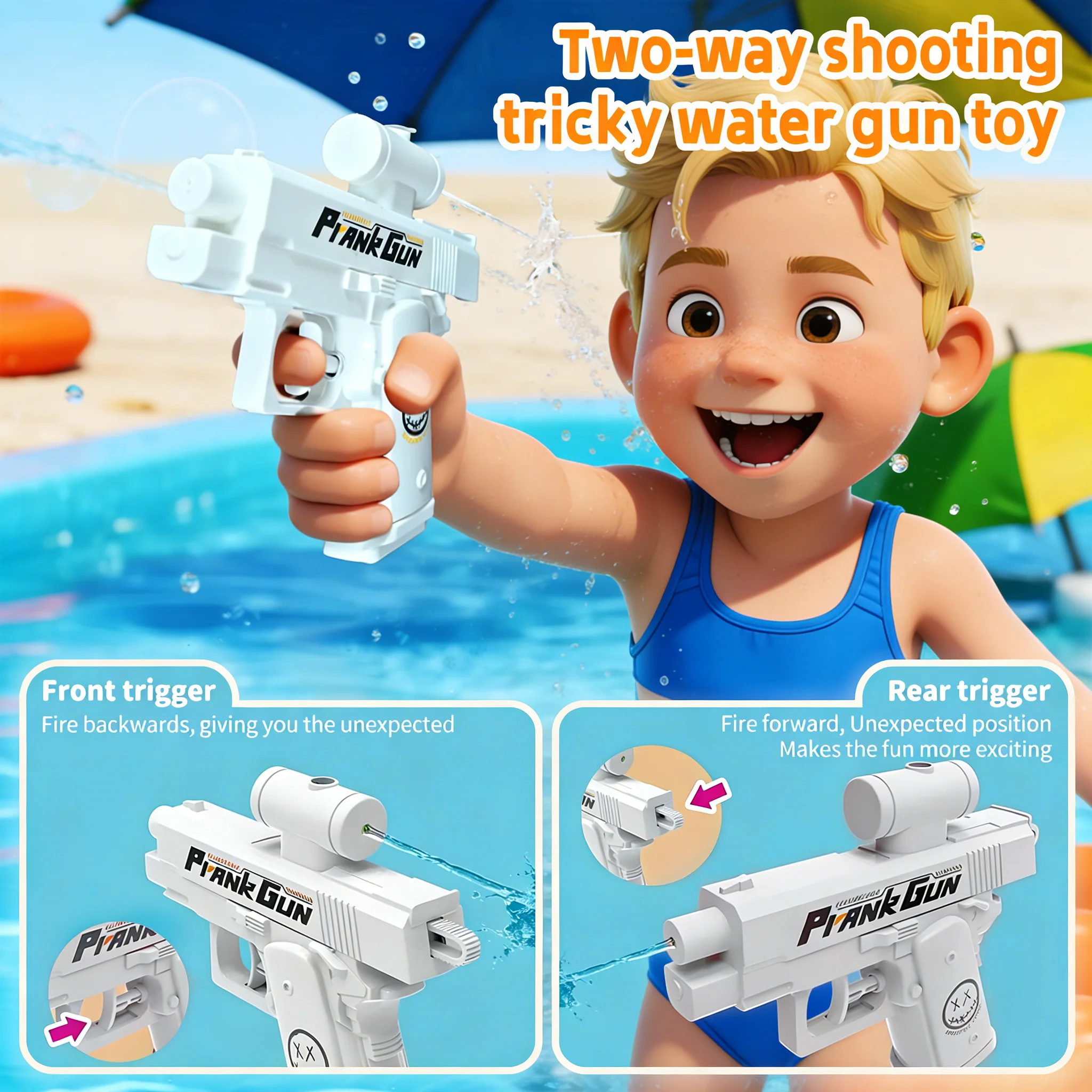 Pistola de agua reversible de doble chorro portátil para verano - imagen 5