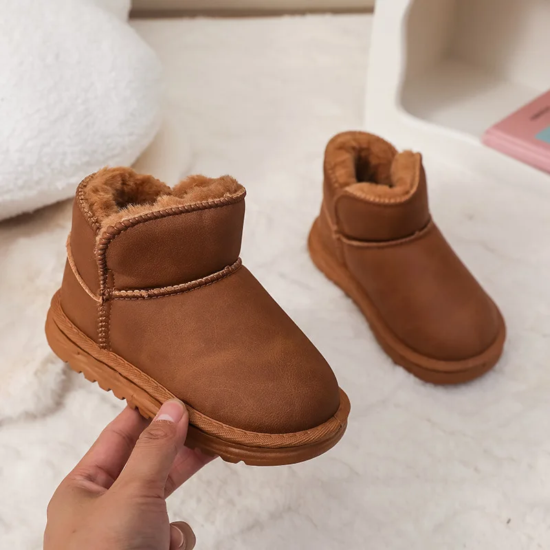 Hiver enfant botte 2025 nouveau décontracté enfant botte de neige édition coréenne rétro enfant chaussure fille anti-dérapant bottes courtes fille mode bottes - imagen 3