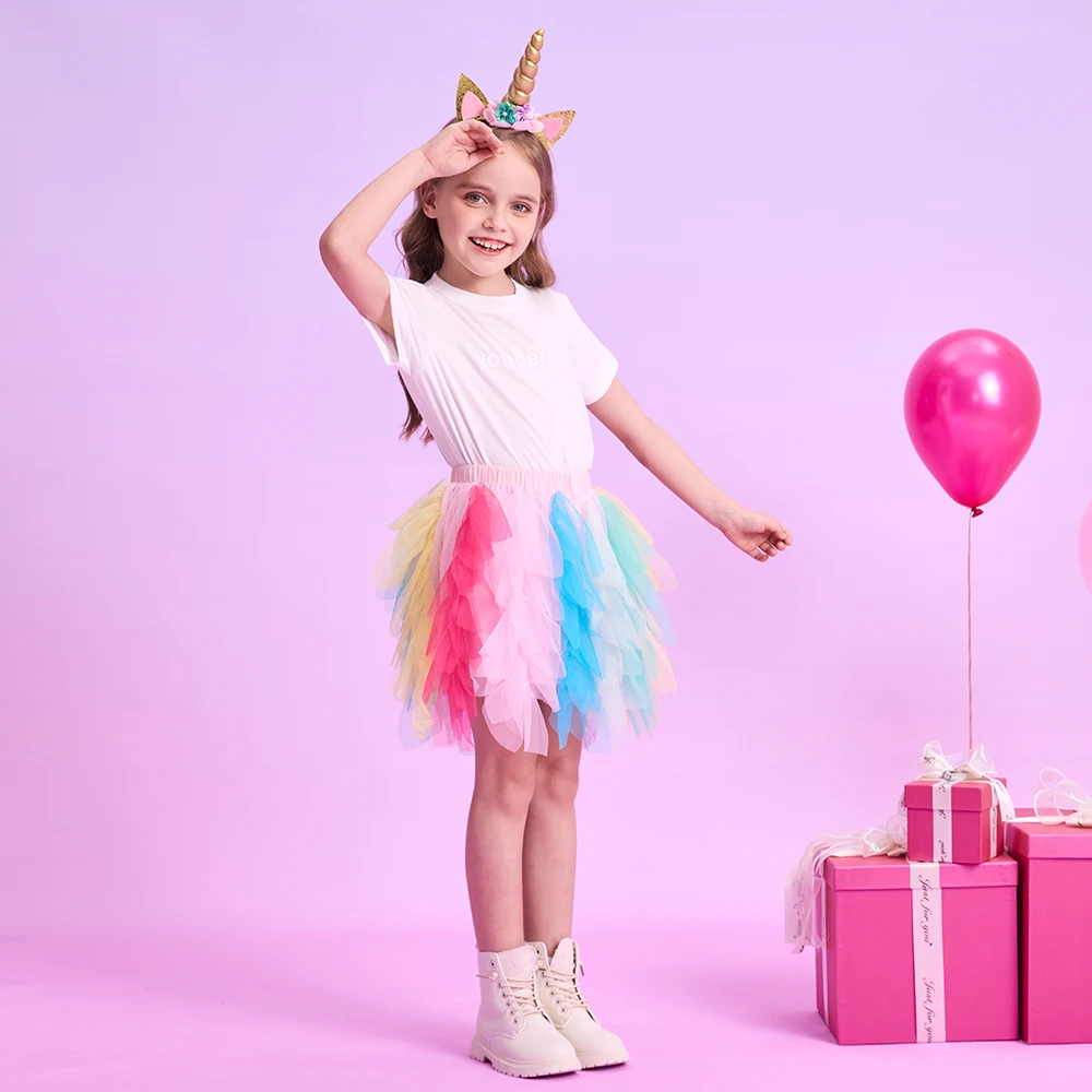 DXTON Tutú de tul con capas para niña fiestas y cumpleaños - imagen 2