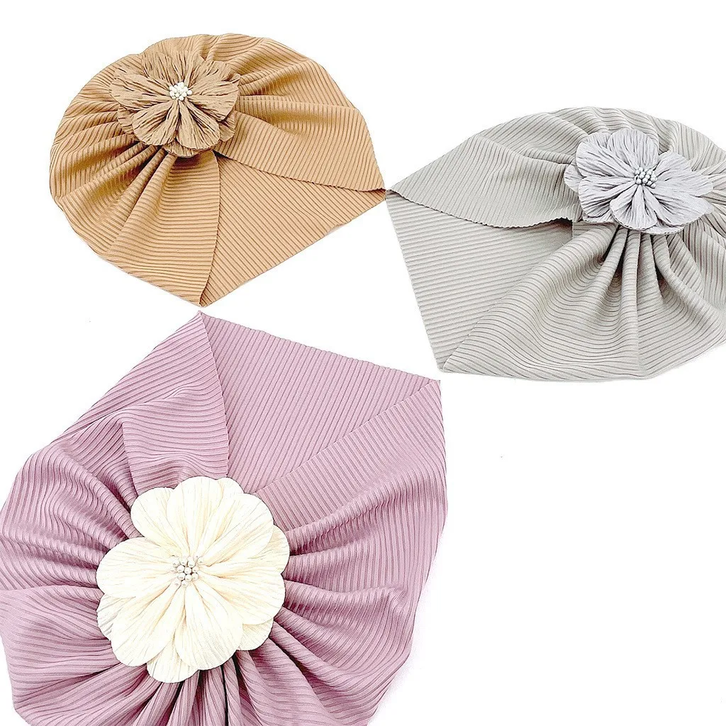 MILANCEL nuevo gorro Fetal para bebé de 0 a 12M, decoración de flores dulces, gorro para la cabeza infantil, 10 colores ventilados, accesorio fino para el cabello para niños pequeños - imagen 3